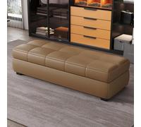 Upholstered Entryway Bench with Hidden Storage, Wooden Seat, for Living Room and Small Spaces