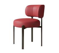 Upholstered Faux Leather Kitchen Chairs Accent Diner Chair Stylish Dining Chairs with Metal Legs and Curved Back,Makeup Stool Chair