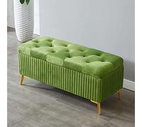 Upholstered Foot Stool with Storage, Modern Velvet Rectangle Bench for Living Room and Bedroom, Stylish Design