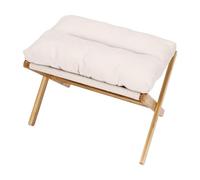 Upholstered Footrest Stool 53 * 35 * 36cm 90kg Stool Modern Folding Foot with Detachable Thick Cushion, Powerful Function Footstool Thoughtful Design Modern Foot Rest for Living Room, Bedroom (Beige)