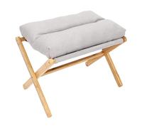 Upholstered Footrest Wooden Folding Foot Stool Holder with Detachable Thick Cushion Lightweight and Durable, for Home Office and Wellness Use Load-Bearing 90Kg 53 * 35 * 36cm