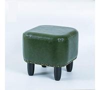Upholstered Footstool Solid Wood Footrest for Living Room, Leather Art Sofa Stool, Comfortable & Stylish Furniture Accent, Shoe Change Stool