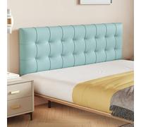Upholstered Headboard Bedside Cushion Self-Adhesive Anti-collision Wall Padding Wall Mounted Headboards Peel and Stick Children's Bedroom Wall Panels Waist Support Headboard(Green,100 x 50 x 5.5 CM)