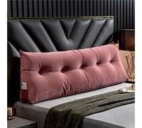 Upholstered Headboard Bedside Triangle Daybed Backrest Triangular Cushion Three-Dimensional Reading Pillows for Bed Back Support Relaxing with Detachable Velvet Cover,BeanRed,100x23x50cm