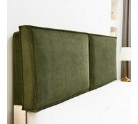 Upholstered Headboard Cover / Headboard Pillow for Double Single King Size Metal Leather Wood Bed Backrest, Corduroy Padding Bed Head Back Reading Cushion Washable(With headboard - 90x60x10cm,Green)
