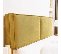 Upholstered Headboard Cover / Headboard Pillow for Double Single King Size Metal Leather Wood Bed Backrest, Corduroy Padding Bed Head Back Reading Cushion Washable(With headboard - 150x60x10cm,Yellow)