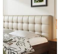 Upholstered Headboard Cushion, Faux Leather, 4" Thick, Tufted Backrest, Mid-century Modern Design, Ideal for Reading and Bedroom Comfort