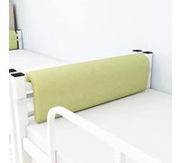 Upholstered Headboard Cushion Support Pillow King Size Single Double Backrest Cushion, Wooden/Metal Iron Bed Reading Pillow Breathable Cotton Linen Removable Headboard Bolster(90x25x5cm,Green)