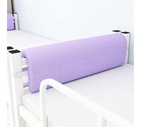 Upholstered Headboard Cushion Support Pillow King Size Single Double Backrest Cushion, Wooden/Metal Iron Bed Reading Pillow Breathable Cotton Linen Removable Headboard Bolster(90x25x5cm,Purple)