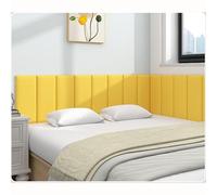 Upholstered Headboard, Wall Panelling Kits, Kid's Anti Collision Padded Wall Panels, Wall Cushion Padding Self-adhesive Headboard, Tatami Wall Stickers for Nursery, Wall Stickers(Lemon yellow,20x40cm