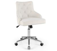 Upholstered Home Office Chair 360 Swivel Reception Chair with Wheels