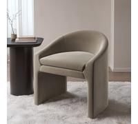Upholstered Mink Velvet Curved Dressing Table Chair - Kelsey