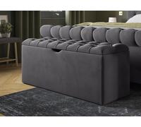 Upholstered Ottoman Blanket Box Small Double Emerald