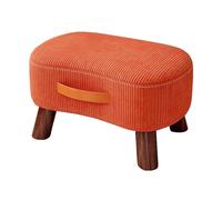 Upholstered Ottoman Foot Rest - Linen Stepping Stool for Entryway, Living Room & Bedroom - Stylish Footstool for Comfort & Decor