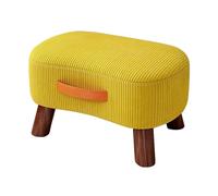 Upholstered Ottoman Foot Rest - Linen Stepping Stool for Entryway, Living Room & Bedroom - Stylish Footstool for Comfort & Decor