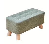 Upholstered Ottoman - Solid Wood Footrest Shoe Bench with Removable Fabric Cover - Stylish Home Furniture for Living Room & Bedroom - 60 x 28 cm