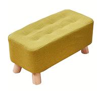 Upholstered Ottoman - Solid Wood Footrest Shoe Bench with Removable Fabric Cover - Stylish Home Furniture for Living Room & Bedroom - 60 x 28 cm