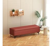 Upholstered Ottoman Storage Bench for Bedroom & Entryway Rectangular Footrest Stool with Metal Legs Flip Top Lid High Resilience 180cm/70.8in