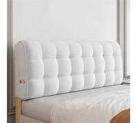 Upholstered Pillow Headboard, Wall Mounted Cushion with Soft, Backrest Headboards Pillow Bolster Cushion for Sofa Bed Headboard with Removable,White,200cm/78.7in