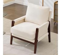 Upholstered Reading Armchair with Solid Wood Frame, Cozy Seating for Living Room, Bedroom, Office Decor