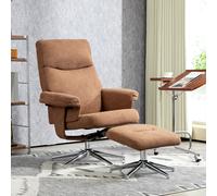 Upholstered Recliner Chair with Footstool with Adjustable Back HOMCOM Light Brown One Size