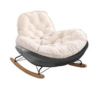 Upholstered Rocking Chair - Deerskin Velvet Glider with High Back - Modern Accent Chair for Bedroom and Living Room