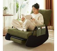 Upholstered Rocking Chair, Lounge Recliner with Solid Wood Frame, Modern Nursing Rocker for Living Room and Bedroom
