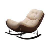 Upholstered Rocking Chair, Vintage Porch Recliner, Comfortable Lounger with Backrest for Living Room, Bedroom, Balcony, Terrace