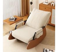 Upholstered Rocking Chair with Footrest, Corduroy Accent Glider Chair, Adjustable Backrest for Living Room, Bedroom, Reading Room, Nursery