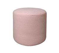 Upholstered Round Foot Stool Elastic Sponge Ottoman for Living Room 2 Sizes 4 Colors - Versatile Footrest & Shoe Stool Soft Fabric Gray & Pink Options
