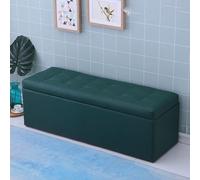 Upholstered Storage Bench, Black Footrest Chest, Living Room & Dining Room Storage Solution, Holds Up to 300kg, Stylish and Functional, 30 x 15 x 15 inches