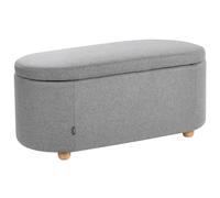 Upholstered Storage Bench HAYWARD Fabric Light Grey
