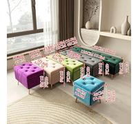 Upholstered Storage Ottoman with Seat Bedroom Storage Box Makeup Vanity Stool Footrest Sofa Living Room Footrest Bedside Bench for Organized Space