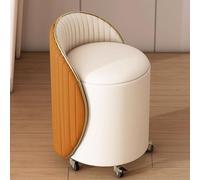 Upholstered Swivel Accent Stool with Back and Storage for Living Room, Bedroom, Office, Lounge