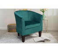 Upholstered Tub Chair: Plush Velvet/Green