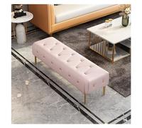 Upholstered Tufted Bedroom Ottoman Bench - Padded Footrest Stool with Sturdy Metal Legs Stylish Leather Storage for Living Room Entryway & Toy nization