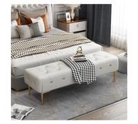Upholstered Tufted Bedroom Ottoman Bench with Padded Seat Sturdy Metal Legs Versatile Footrest Stool for Living Room Entryway & Toy Storage - Stylish Leather Design