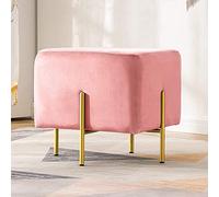 Upholstered Velvet Bench Footstool - Stylish Coffee Table Footrest for Living Room & Bedroom Comfortable Ottoman Seat Modern Home Décor Versatile Accent Furniture