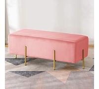 Upholstered Velvet Bench Footstool - Stylish Coffee Table Footrest for Living Room & Bedroom Modern Home Decor Cozy Seating Solution Versatile Accent Furniture