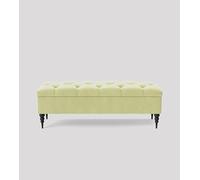 Upholstered Velvet Ottoman Storage Bench - Stylish End of Bed Footstool Coffee Table & Blanket Box Ideal for Window Seat & Home Decor