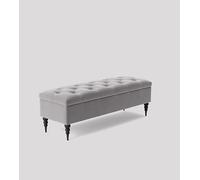 Upholstered Velvet Ottoman Storage Bench - Stylish Footstool & Coffee Table Large Blanket Box Ideal Window Seat for Living Room & Bedroom