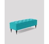 Upholstered Velvet Ottoman Storage Bench - Stylish Footstool Coffee Table & Large Blanket Box Ideal Window Seat for Home Decor and nization