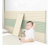Upholstered Wall Panels, Anti-Collision Wall Padding for Kids, Peel and Stick Wall Padded, 3D Wall Stickers Self Adhesive Headboard, Insulation, Bedrooms Foam Mats(Khaki,6 pcs)