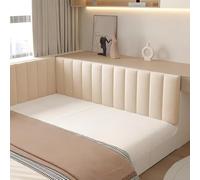 Upholstered Wall Panels，Anti-collision Wall Stickers,Cushioned decorative wall panels, bedside wall soft sponge stickers， for Bedroom Dojo Play Room ，recording studio, office(Khaki,120*45*6.5cm)