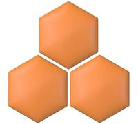 Upholstered Wall Panels Hexagon, Pack of 3, Bed Headboard Wall Decoration, Peel And Stick Anti-Collision Wall Padding for Bedroom, Living Room(Orange,30x34.5cm)