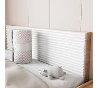 Upholstered Wall Panels Peel and Stick Headboard, Kids Autism Anti-Collision Wall Padding Self-Adhesive Insulated Padded Wall Panels, Soft Wall Cushion, Sound Insulation Warmth(White,20x200 cm)