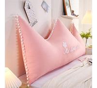 Upholstered Wedge Headboard Pillow Triangular Positioning Support Backrest Cushion Large Bolster Bedside Reading Pillow,Jade,King