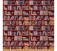 Upholstery Bookshelf Fabric for Chairs, Retro Library Outdoor by The Yard - Vintage Watercolor Effect Painting for Home DIY Projects, 1 Yard (L92*W150cm) Pink