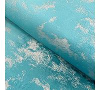Upholstery Fabric Avalon Marbled Velour Velvet Curtain Cushion Material - Teal Green & Silver