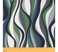 Upholstery Fabric by The Yard Geometric Strip Lines Reupholstery Fabric for Chairs Modern Abstract Art Decorative Waterproof Outdoor Fabric 10 Yards (L920*W150cm) Green White Grey